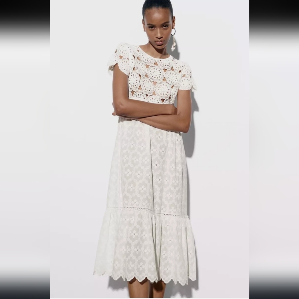 Zara Crocheted Summer Dress
